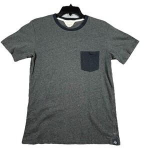 Rag & Bone‎ Pocket T-Shirt Mens Handmade in Peru Charcoal SS Crew Neck  Small